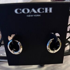Coach Silver-Tone Small Hoop Earrings